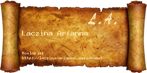Laczina Arianna névjegykártya
